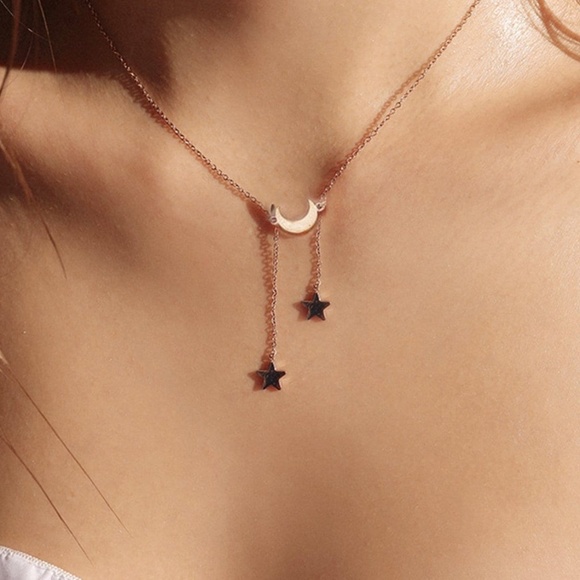 Jewelry - Gold Moon and Stars Necklace.